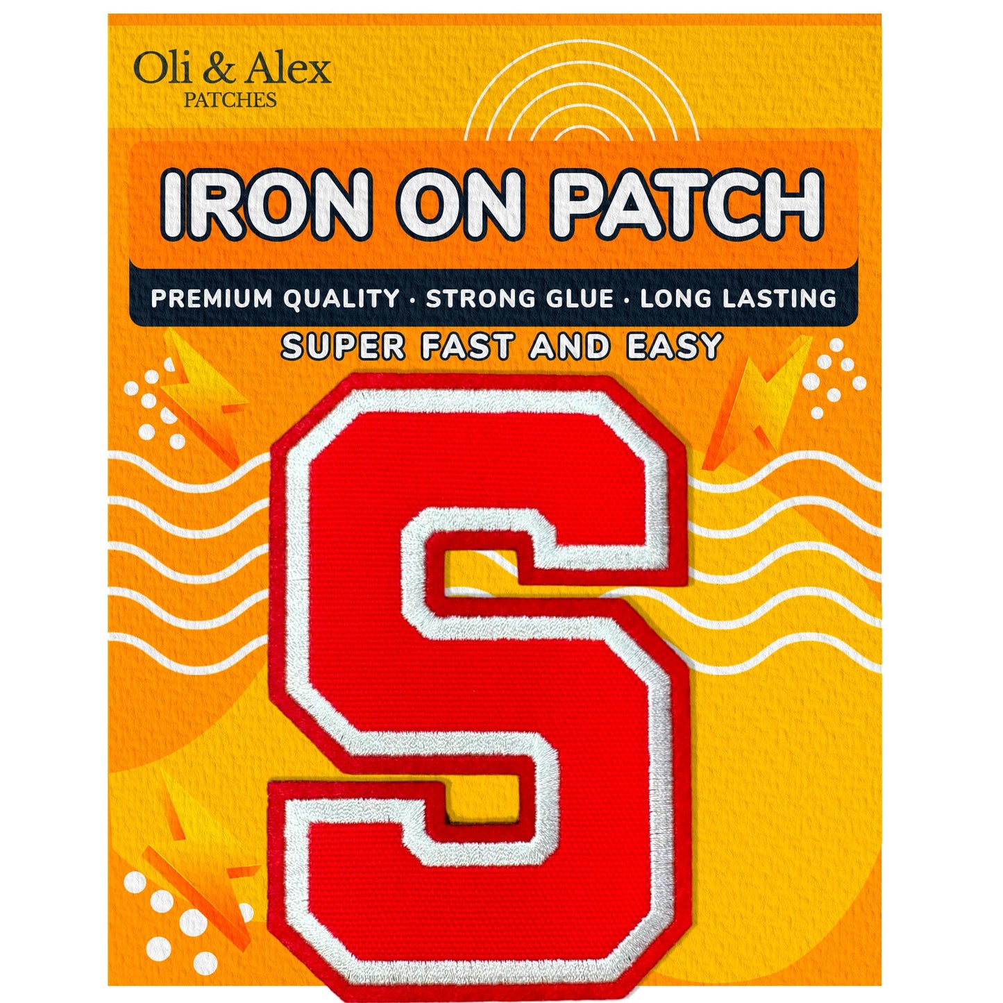 Iron On Letters Patches Premium Quality - Letter for Clothing - Varsity Patch Transfer for Clothes - Embroidered Letters Patches for Jersey Jackets - Sew on Appliques Red BST220