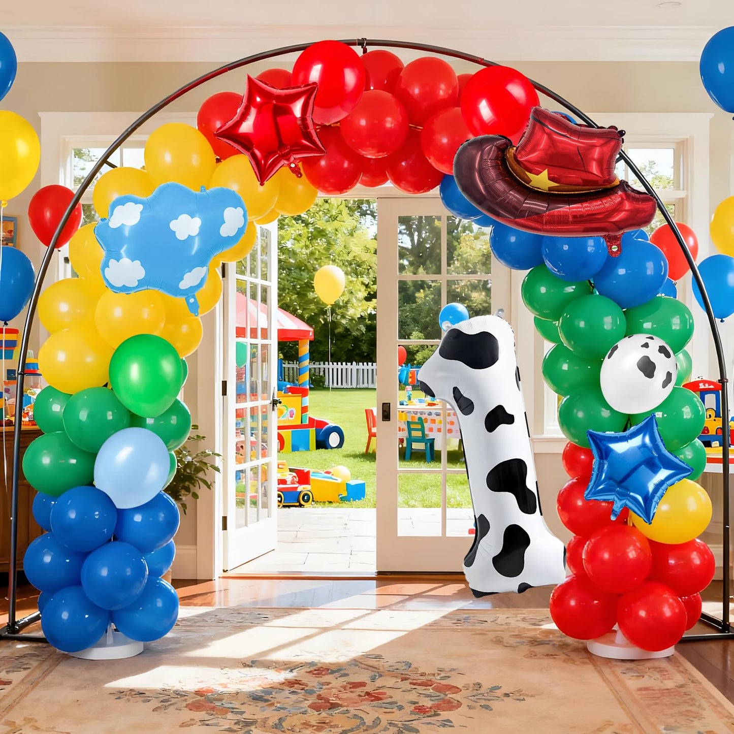 11-Pack Cowboy Theme Balloon Set, Farm Theme Decorations, Balloons with Hats and Clouds, Boys and Girls Birthday Party Supplies (1) BST202