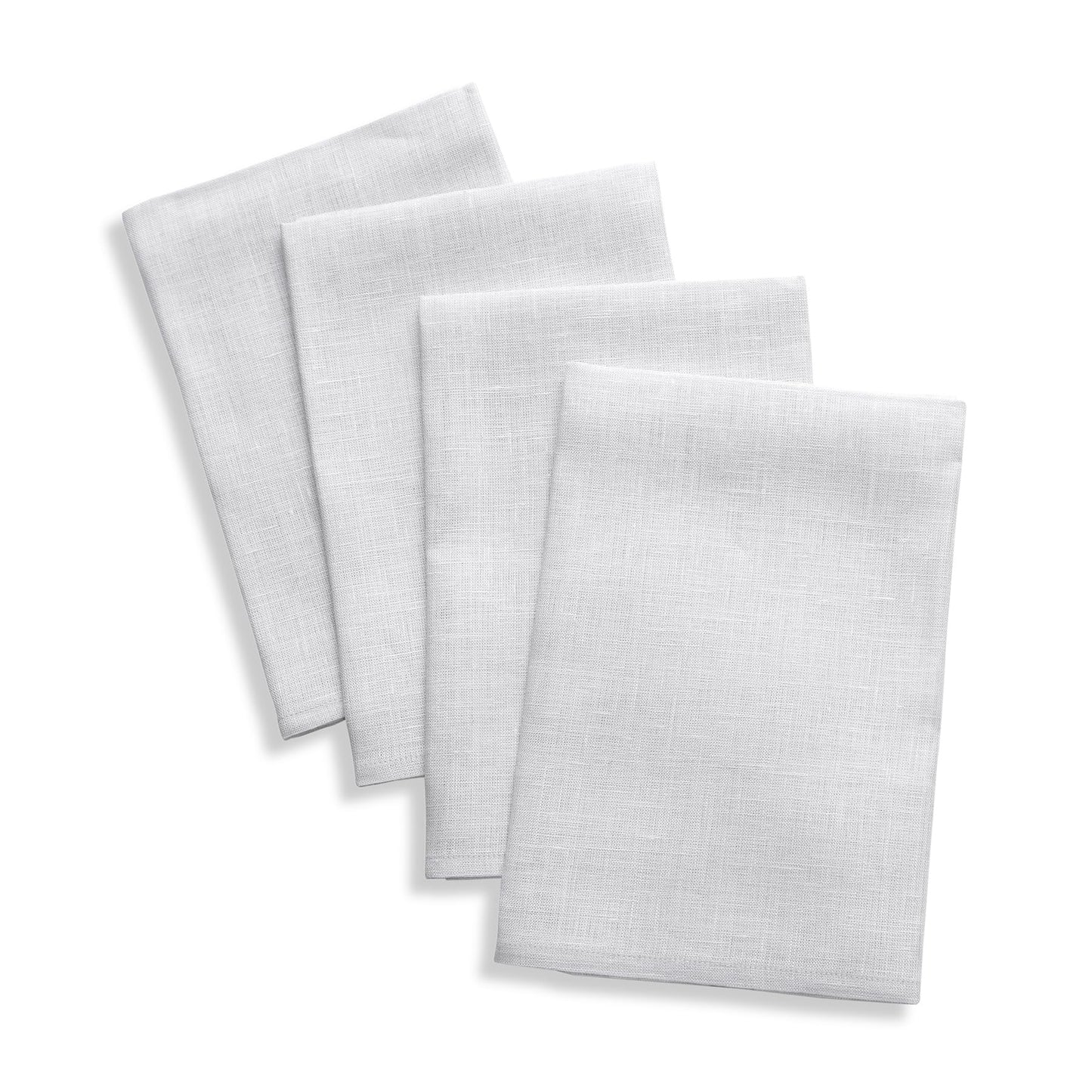 Solino Home 100% Linen Square Placemats White, Fete 14 x 14 in, Set of 4 | Square Table Mats square place settings for daily and festive dining; neatly mitered corners; Pure Linen; OEKO-TEX Certified BST326SOLH