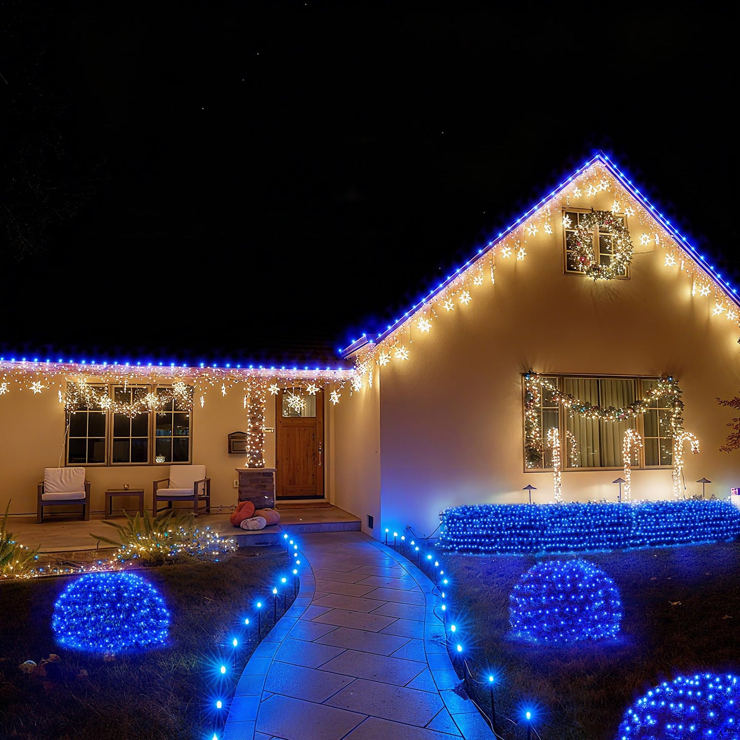 BlcTec Christmas Lights Outdoor 360 LED 9.8ft x 6.6ft Christmas Net Lights with 8 Modes RD12