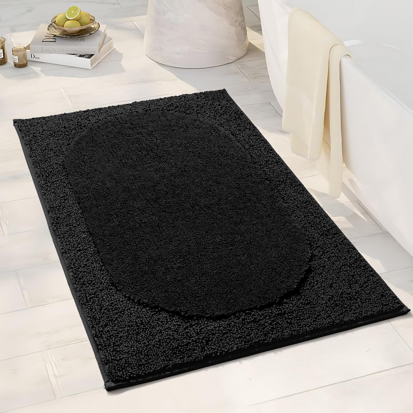 DEXDE Bathroom Rugs Non-Slip Mat for Bathroom Floor Shower,24x16 Beige | Thick Soft Absorbent Bath Mat, Quick Dry Microfiber Rug, Machine Washable Shower Floor Bathroom Mat Home Decor Accessories BST220