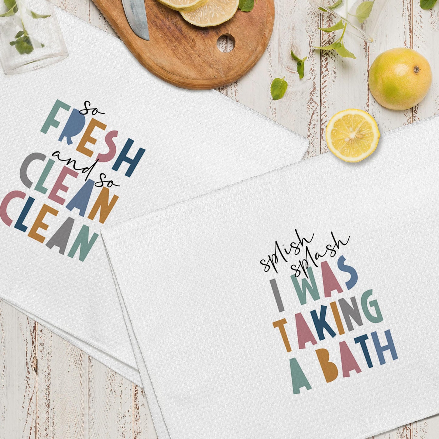 Kids Nursery Bathroom Decor Hand Towels 16x24 Set of 2, Wash Hands Brush Teeth Decorative Towels Gifts for Kids Baby Toddlers, Boho Flush Toilet Bathroom Kitchen Hand Towel Decor BST220