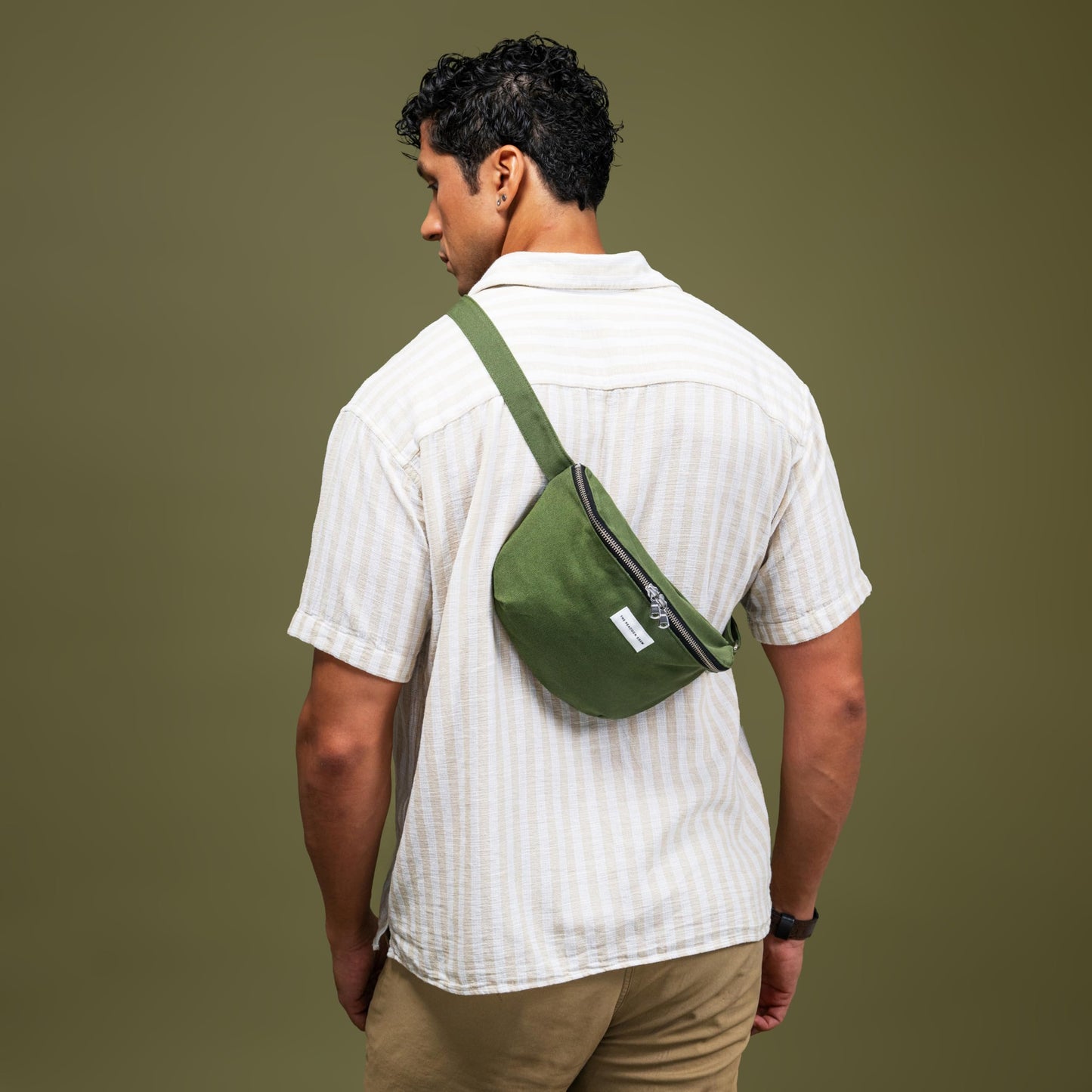 The Peacock Crew Spacious Leopard Print Crossbody Belt Bag in Cotton Canvas – Lightweight Comfortable & Elegant Sling Pouch Travel Safe Design & Daily Use – Dual Zippers Fanny Pack for Men & Women BST220