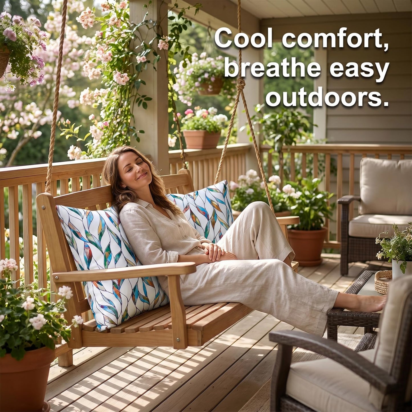 Outdoor Waterproof Pillow Covers Summer Decorative Throw Pillow Covers Tropical Leaf Couch Covers 20x20 Set of 2 Square Outdoor Floral Cushion Cases for Patio Furniture Garden Tent Balcony Bench BST220