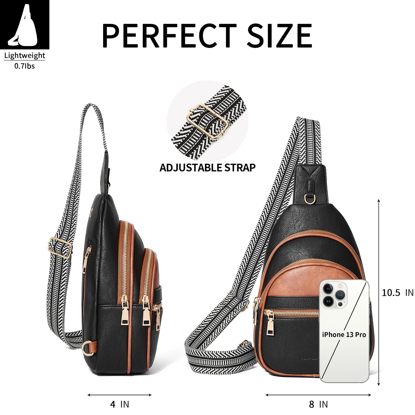 CORALDAISY Crossbody Bags for Women Fanny Pack Sling Bag Crossbody Purse Travel Purses for Women BST220