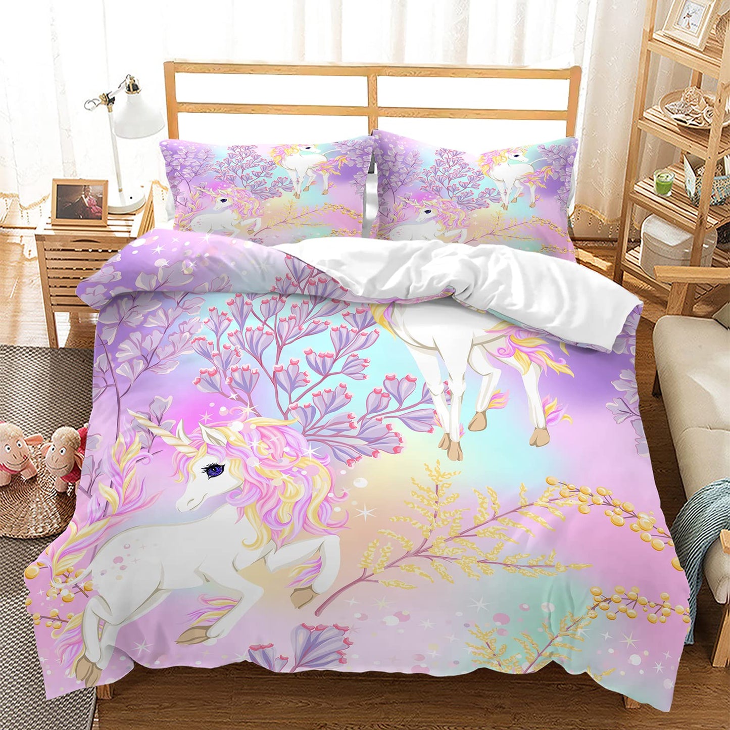 CVHOUSE Deer Hunting Duvet Cover Full Size,American Flag Bedding Set,Deer Theme Comforter for Boys Kids Teens,1 2 Pillowcases 3 Piece Full 79'x89' BST220