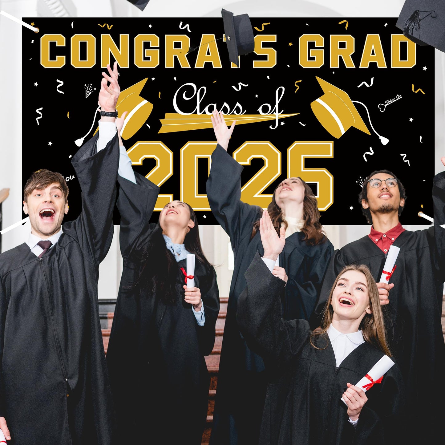 Graduation Decorations 2026 2027 - Red Polyester Graduation Backdrop - Graduation Party Decorations - Congrats Grad Banner - Graduation Decorations Class of 2026,Graduation Party Favors Supplies Yard Sign WN420
