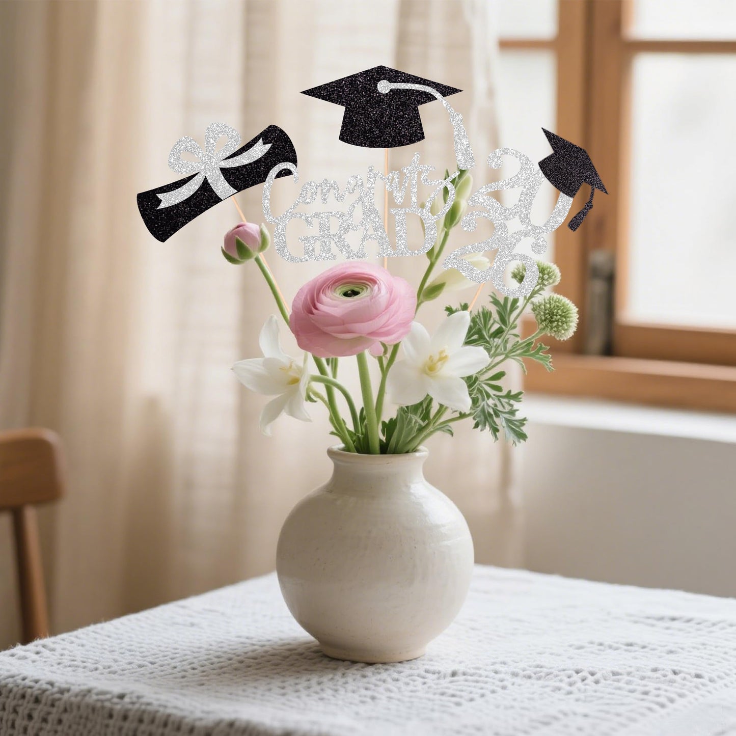 Graduation Centerpieces Class of 2026, 16 PCS Red Blue Double-Sided Table Toppers, Congrats Grad Party Decorations Supplies (Set of 4 Designs) WN420