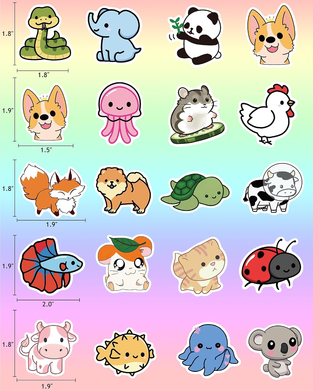 Benresive 300 Pcs Cute Stickers for Kids, Water Bottle Stickers for Kids Waterproof Vinyl Laptop Pack, Classroom Prizes for Elementary Students WN420