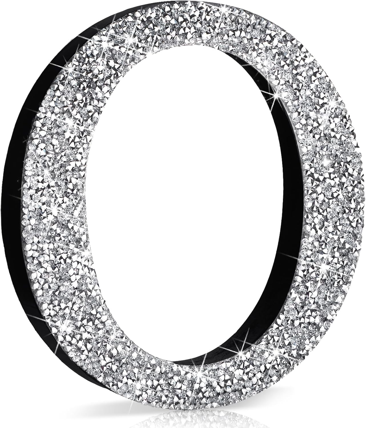 Qunclay 12" Letter O Silver Crystal Diamond Bling Letters Crushed Diamond Decoration