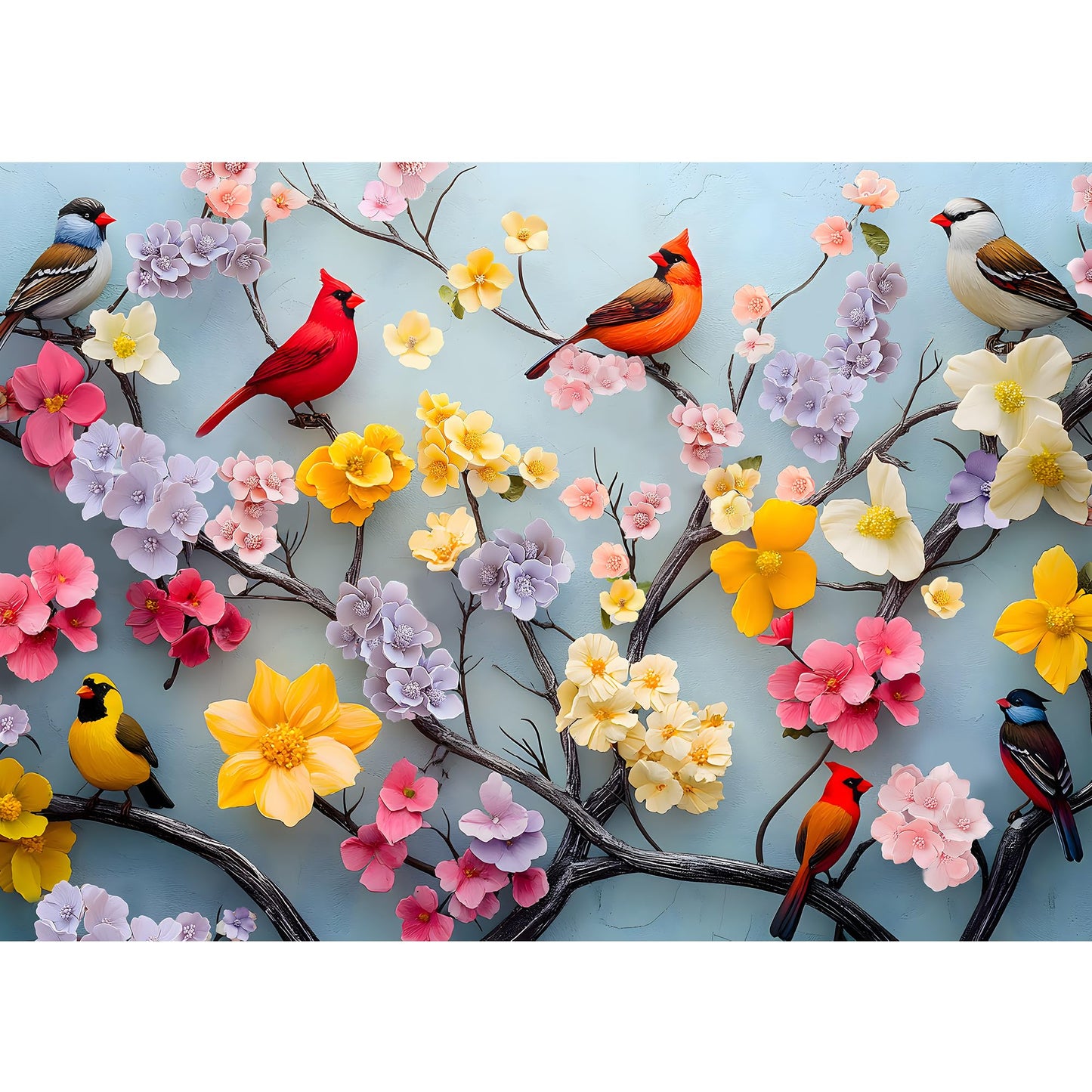 Puzzles for Adults 1000 Pieces, Flower Mosaic Jigsaw Puzzles - Hummingbird in Blossom, Piece Relax Puzzles for Family WN420