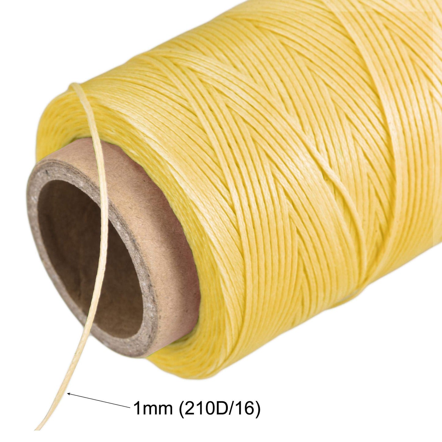 uxcell Leather Sewing Thread 186 Yards 210D/1mm Polyester Waxed Cord for Manual Sewing, Wheat BST326H