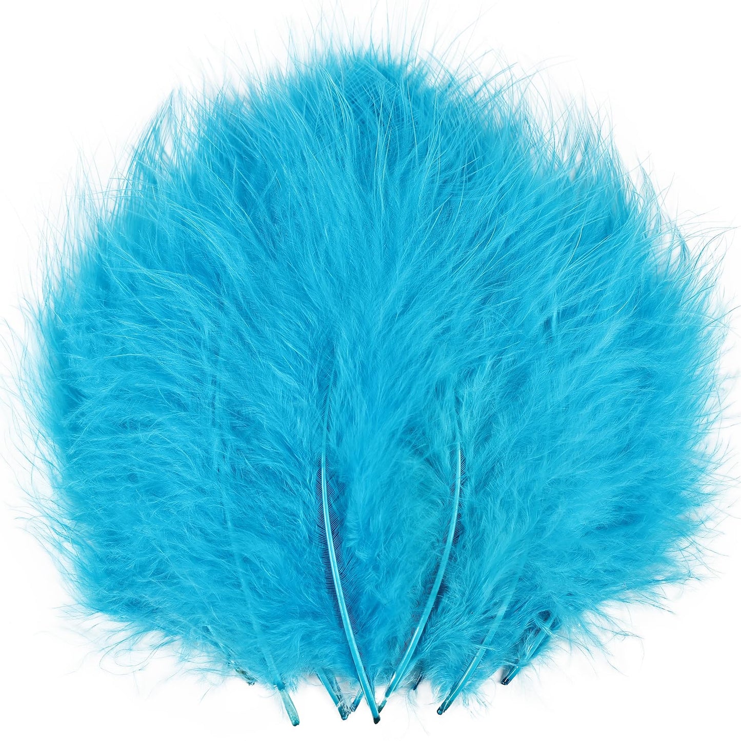 Fluffy Turkey Marabou Feathers 100pcs for Craft Dream Catcher Decoration - 4-7Inches Natural Feathers (Green) BST220