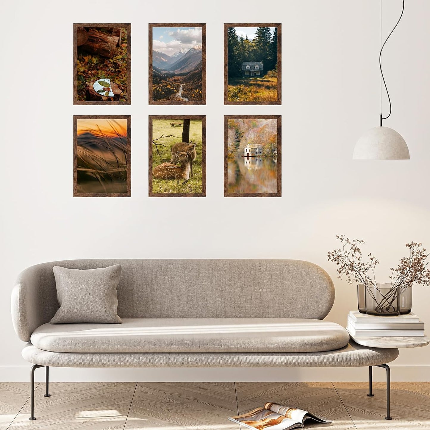 8x12 Picture Frame Deep Brown for Wall Hanging, Wood 8 x 12 Frame Photo Frame for Wall Horizontally or Vertically, Deep Brown, 3 Pack BST326H