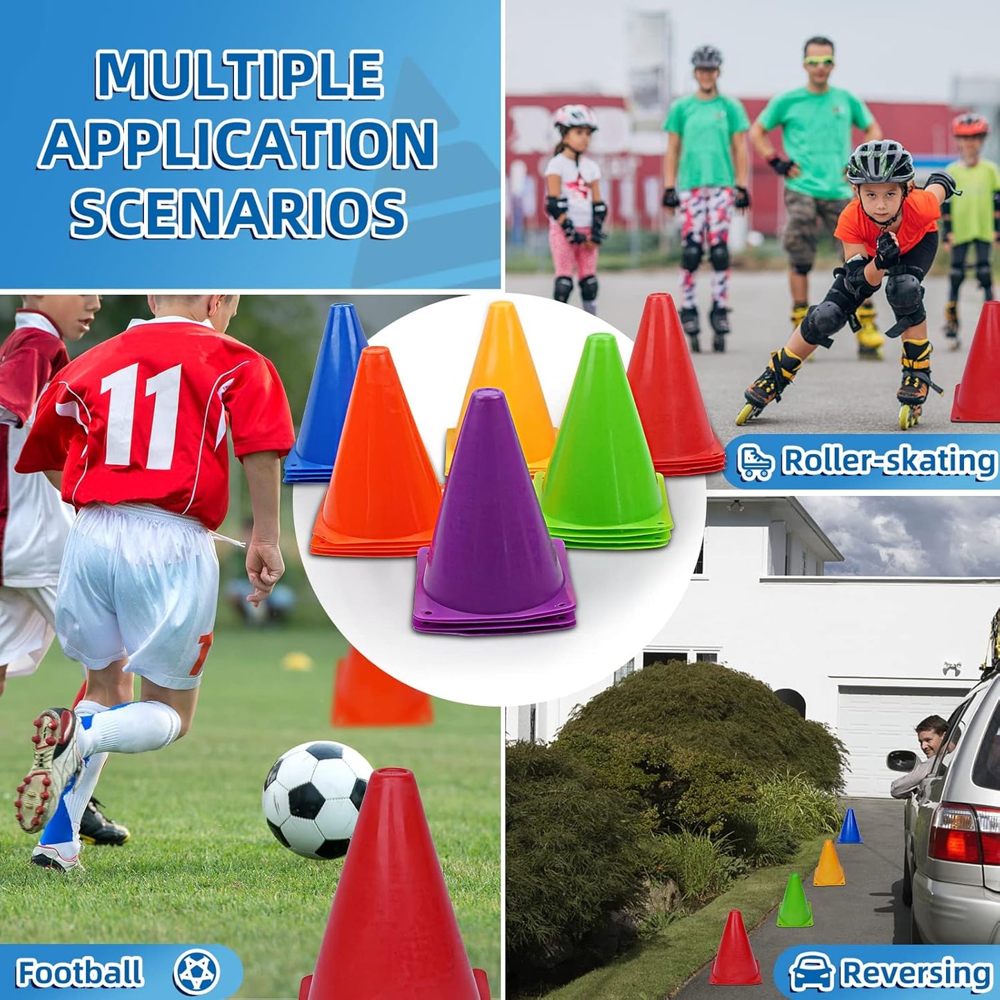 Cones Sports Soccer Flexible Cone Sets 90