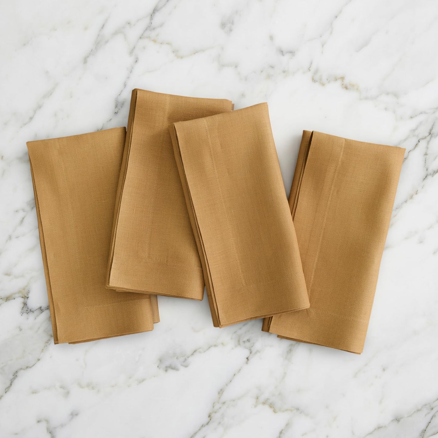 Solino Home 100% Linen Square Placemats White, Fete 14 x 14 in, Set of 4 | Square Table Mats square place settings for daily and festive dining; neatly mitered corners; Pure Linen; OEKO-TEX Certified BST326SOLH