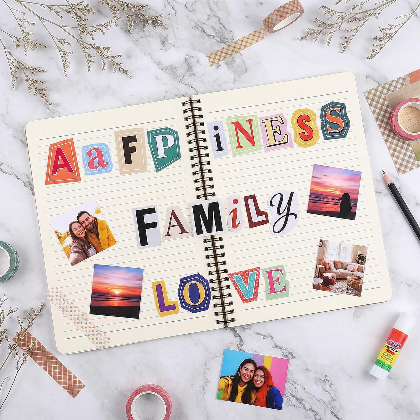 15 Sheets Magazine Letter Stickers, Vintage Small Letter Stickers, Waterproof Scrapbook Alphabet Sticker for Scrapbook, Diaries, DIY Craft, Water Bottle, Computer, Gift, Miscellaneous Item BST326L