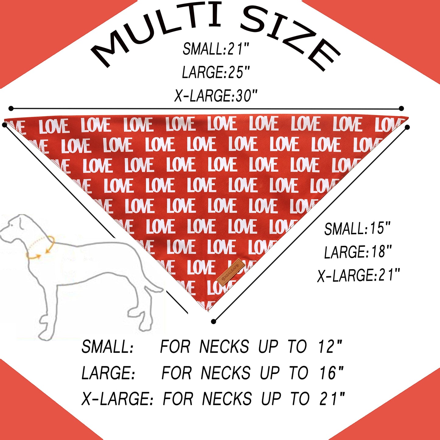 Realeaf Fall Thanksgiving Dog Bandanas 2 Pack, Orange Plaid Pet Scarf for Boy and Girl, Premium Durable Fabric, Holiday Halloween Bandana for Large and Extra Large Dogs (X-Large) WN420