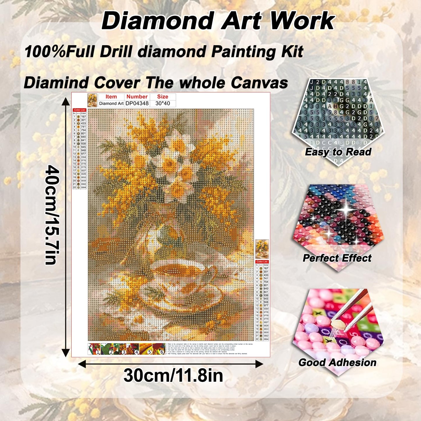 AIBOERL Cherry Diamond Art Kits for Adults,Cherry 5D Diamond Painting Kits for Adults Beginners,DIY Full Round Drill Diamond Dot Painting Gem Art Kits for Adult, Home Wall Decor 12x16Inch BST220