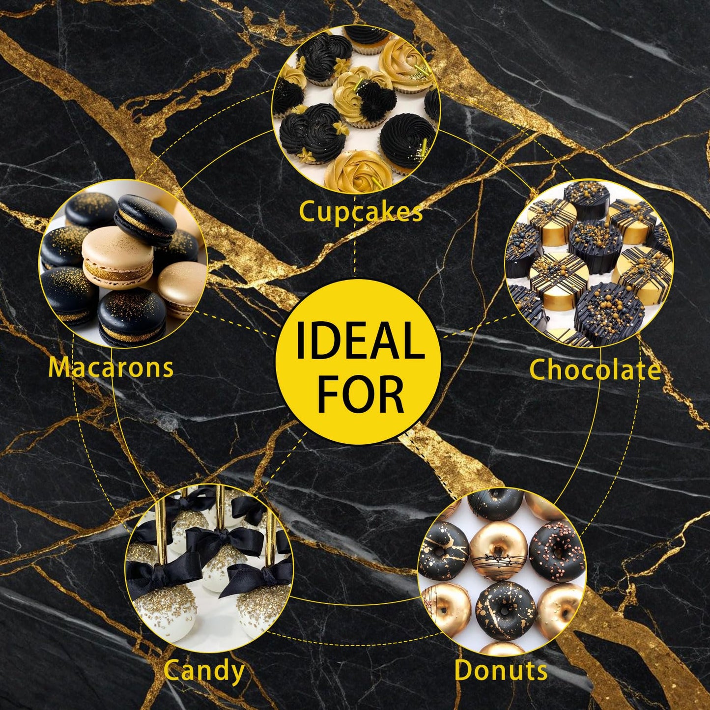 Graduation Cupcake Stand Decoration, 3 Tier Congrats Grad Party Cupcake Holder Tower, Cardboard Grad Theme Dessert Cookies Stand for Graduation Party Supplies Favors (Black & Gold) BST220