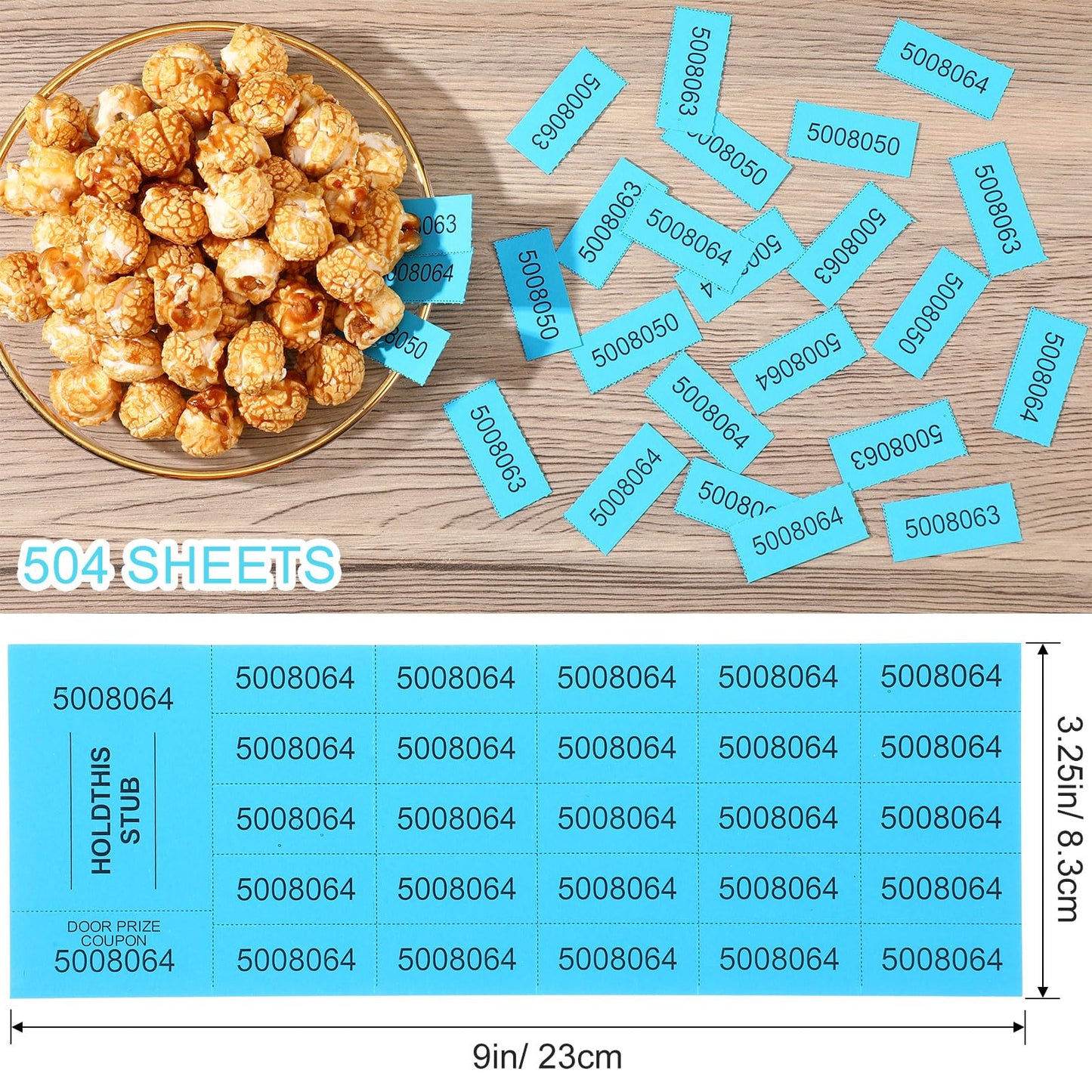 Kosiz 504 Sheets 25 Bid Raffle Ticket with Different Numbers Per Sheet Chinese Auction Tickets for Events Church Basket Auction Silent (Light Green)