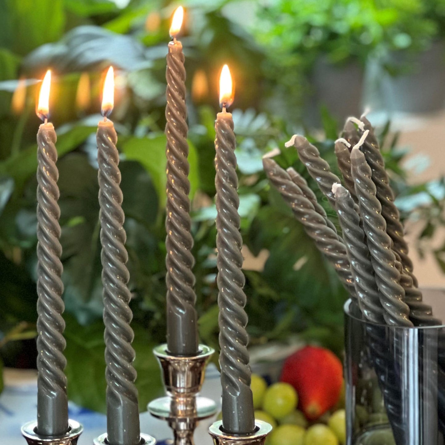 12 Piece Pale Green Twist Taper Candles, 2 Boxed Sets of 6, 4 Hours Burn Time, Paraffin Wax, 7.75 Inches BST220