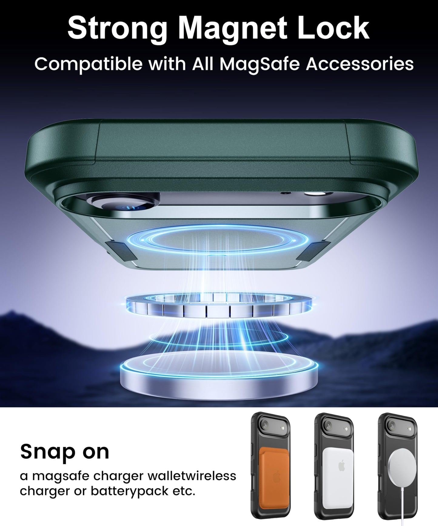 Magnetic for iPhone 17 Air Case [Compatible with MagSafe] [Shockproof] [Heavy Duty Protection] Pocket-Friendly & Tough Non-Slip Protective Phone Cover for iPhone 17Air 6.6", Black WN420
