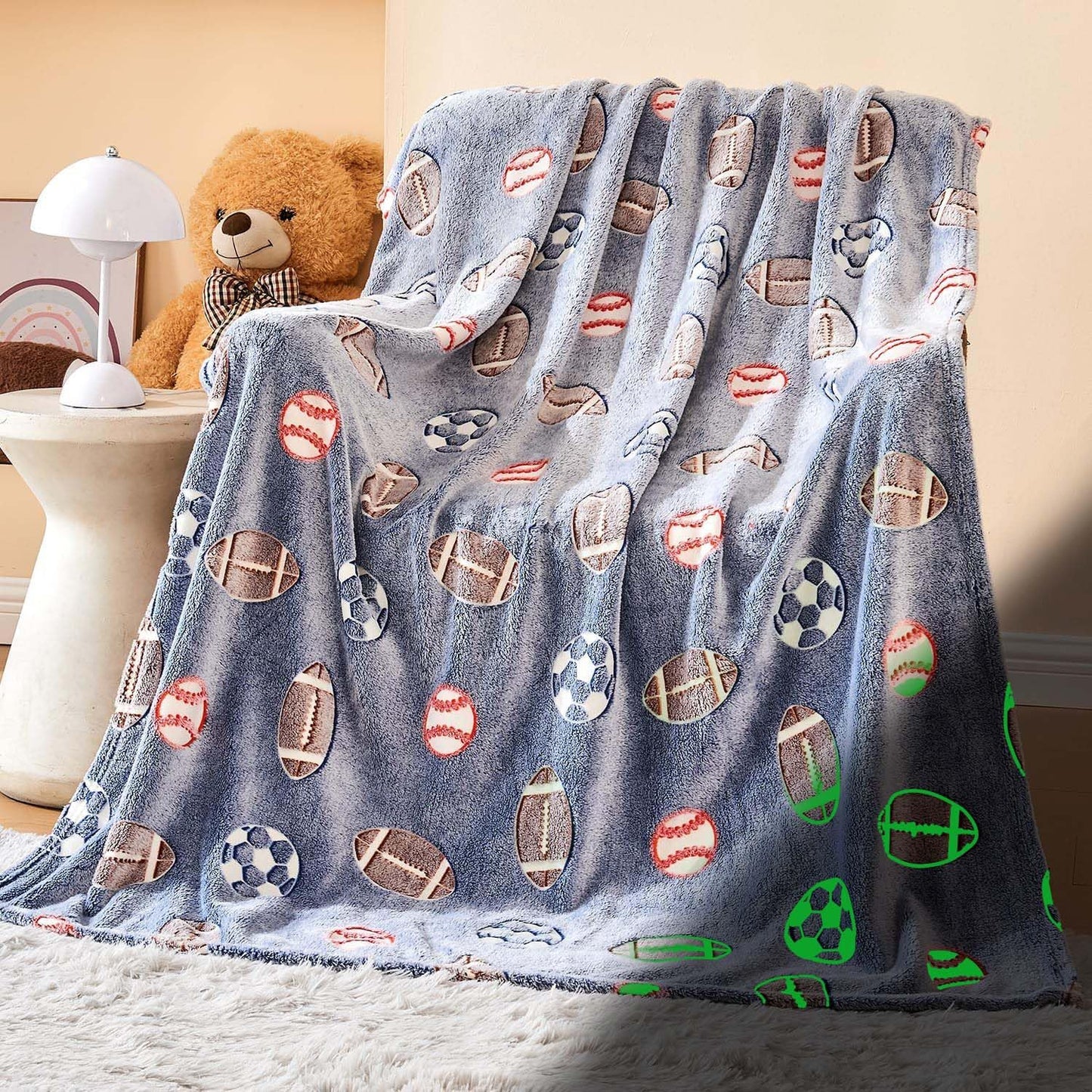 Wajade Unicorn Gifts for Girls - Glow in The Dark Unicorn Blanket Birthday Christmas Decor for Kids Age 3 4 5 6 7 8 9 10 11 12 Years Old Teens Child Toddler Throw Violet 60"x80" BST202