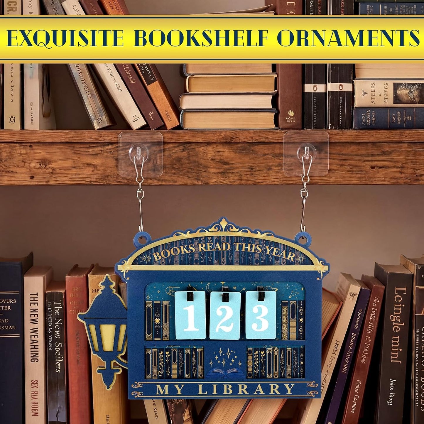 AceOrbit Back to School Books Read This Year Counter Constellation Stack of Books Read Tracker Wooden Hanging Book Counter Sign Astrology Bookshelf Decor Challenge Bookish Gifts for Book Lover Teacher BST202