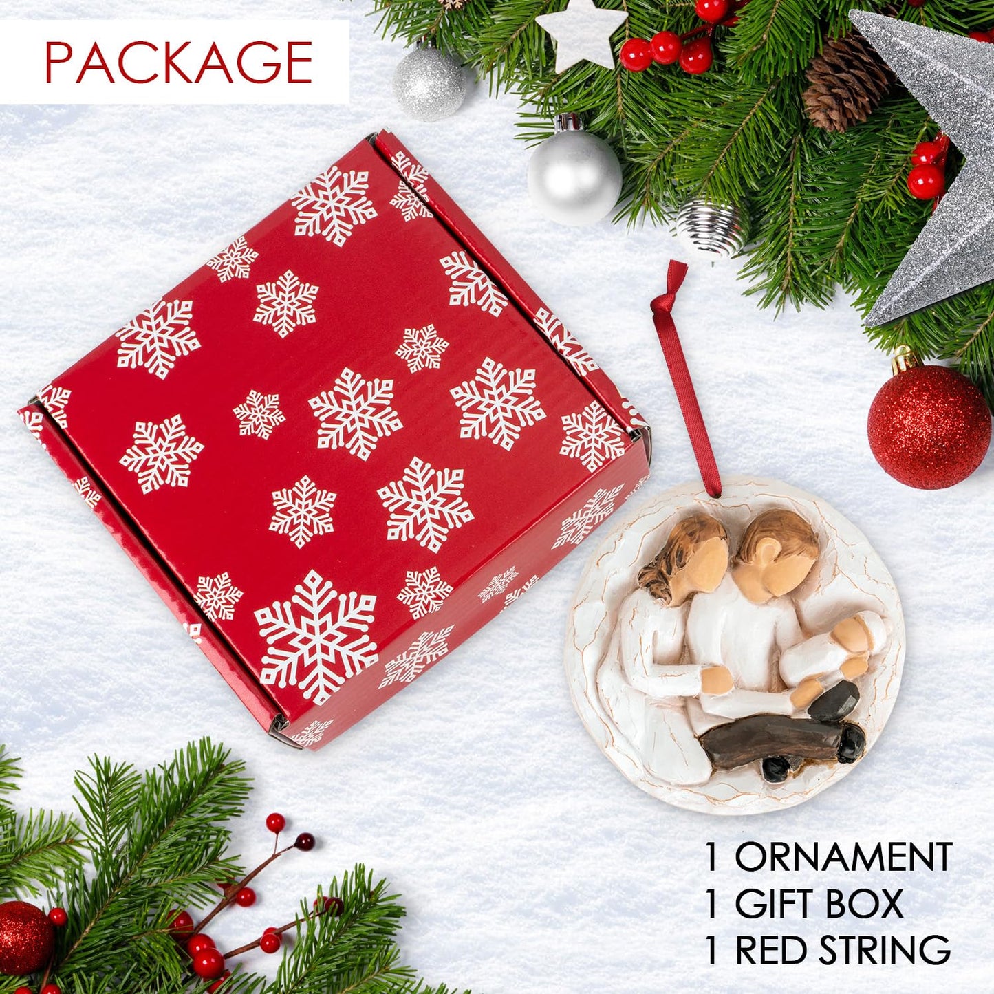 3D Christmas Ornament 2026 Wedding Gifts for Couple - Romantic Our First Christmas Married Engaged Ornament Bridal Shower Gift - Just Married Ornaments for Xmas Tree, Mr and Mrs Gifts for Newlyweds BST326H