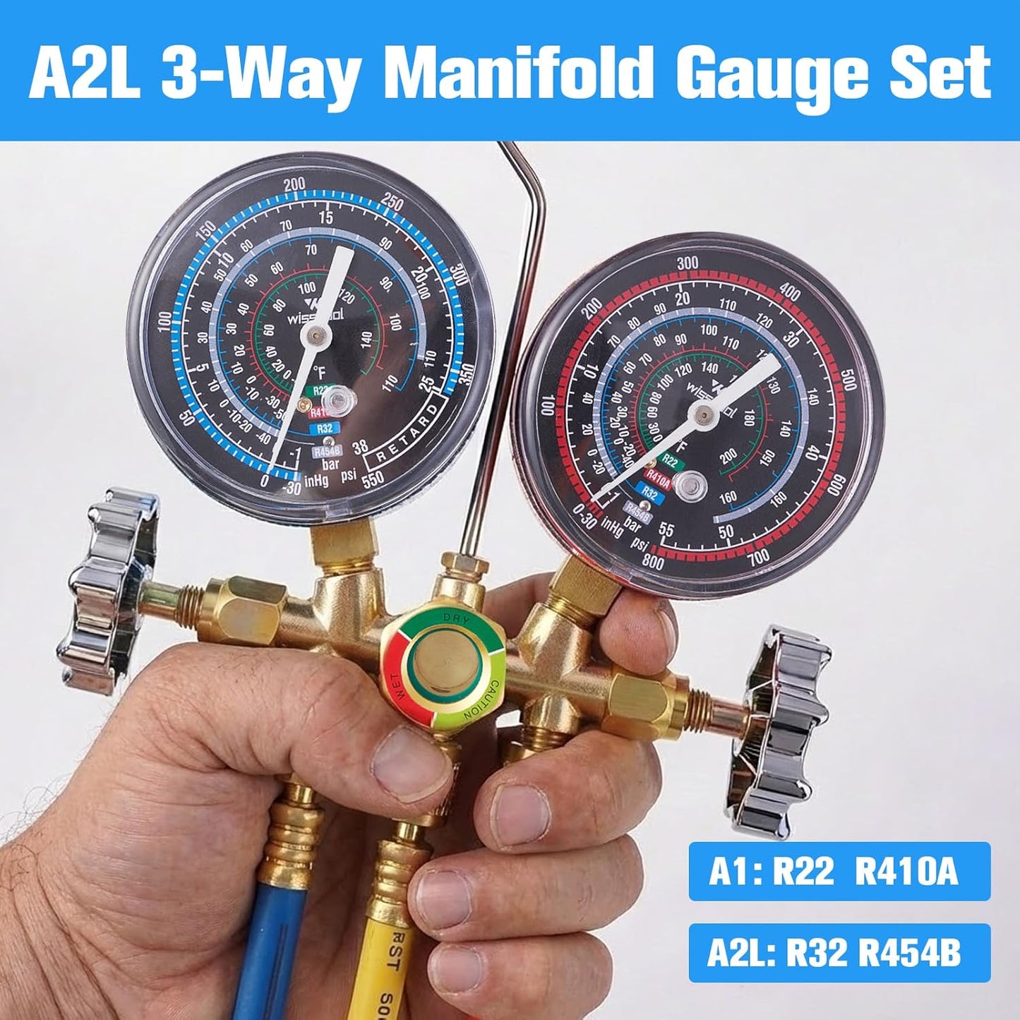 Wisscool HVAC A2L Manifold Gauge Set 7071