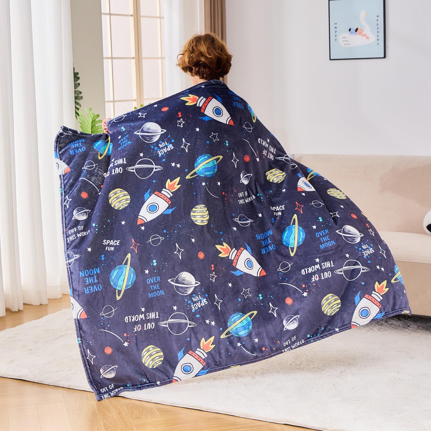 Wajade Unicorn Gifts for Girls - Glow in The Dark Unicorn Blanket Birthday Christmas Decor for Kids Age 3 4 5 6 7 8 9 10 11 12 Years Old Teens Child Toddler Throw Violet 60"x80" BST202