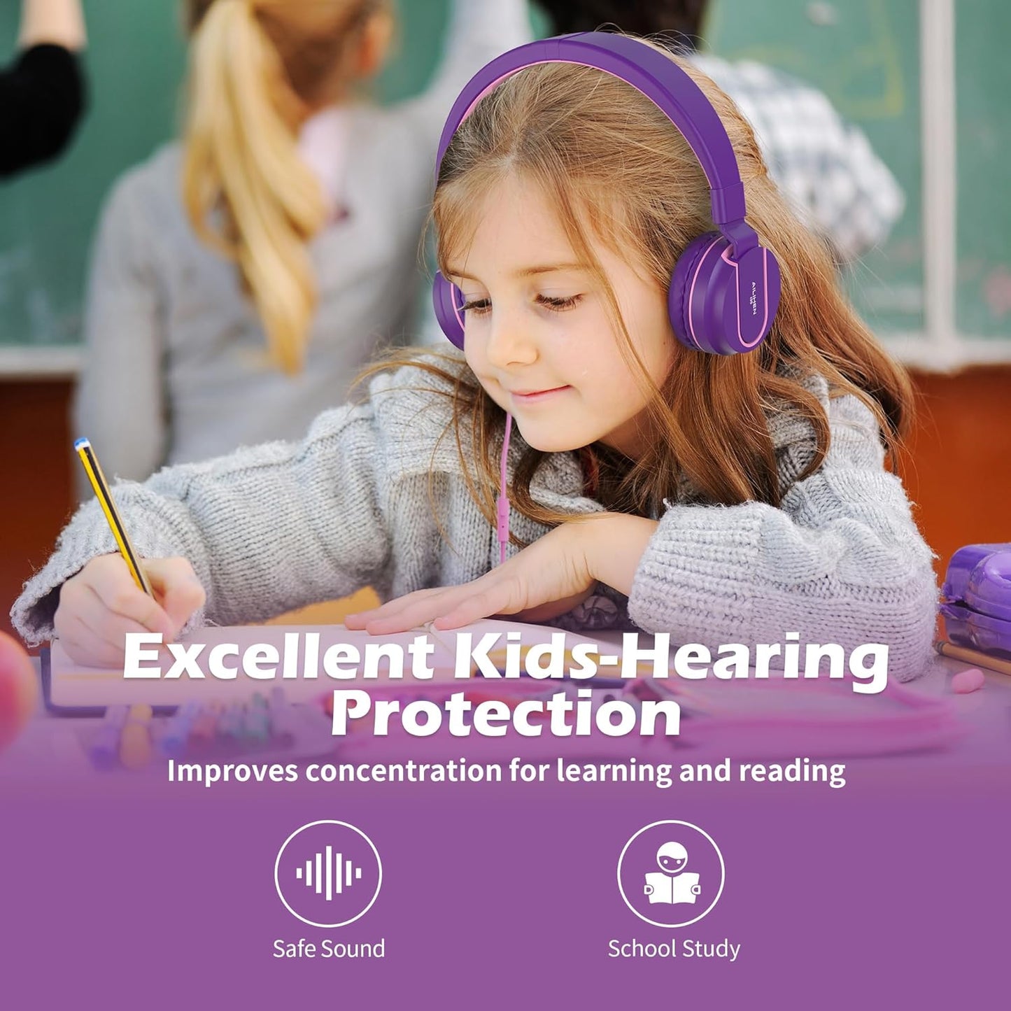 AILIHEN Kids Headphones, I35 On-Ear Headphones 60
