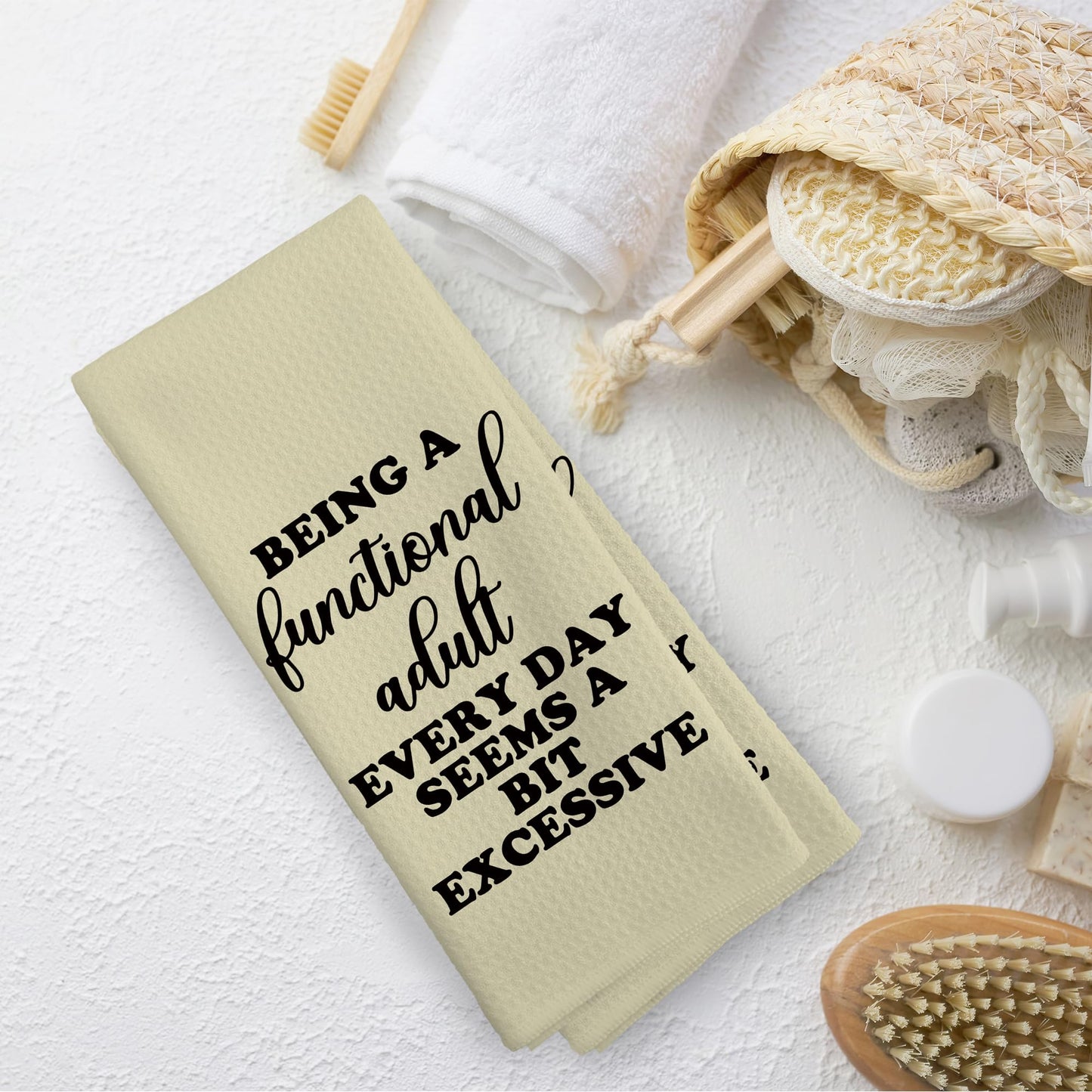 Funny Kitchen Towels Dish Towel Dishcloth 16x24 Inches, Funny Dish Towels with Sayings Towel Decorative Absorbent Hand Tea Towels for Kitchen Bathroom Decor, Humorous Gifts for Women Men BST326L