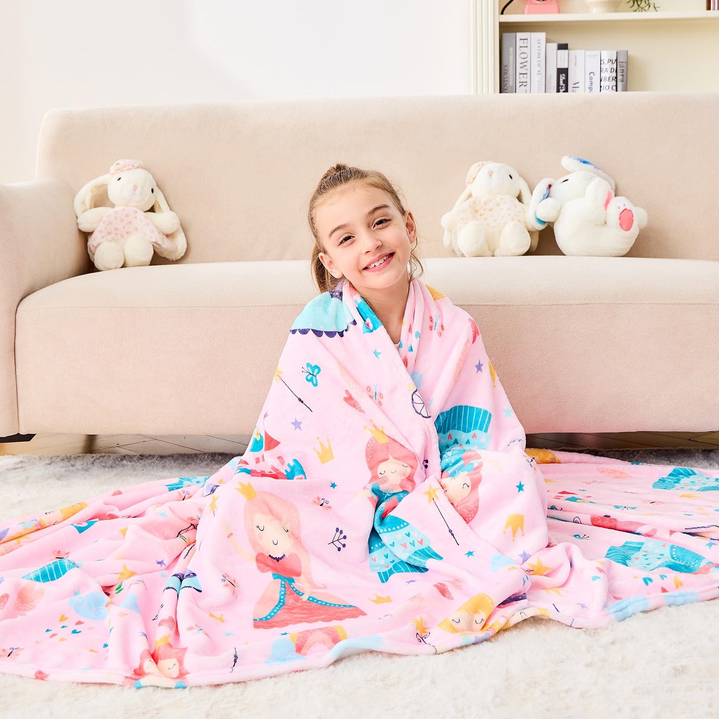 Wajade Unicorn Gifts for Girls - Glow in The Dark Unicorn Blanket Birthday Christmas Decor for Kids Age 3 4 5 6 7 8 9 10 11 12 Years Old Teens Child Toddler Throw Violet 60"x80" BST202