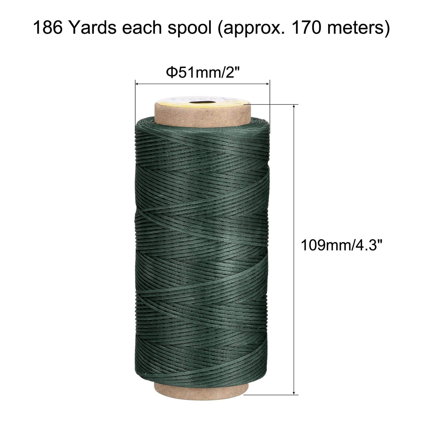 uxcell Leather Sewing Thread 186 Yards 210D/1mm Polyester Waxed Cord for Manual Sewing, Wheat BST326H