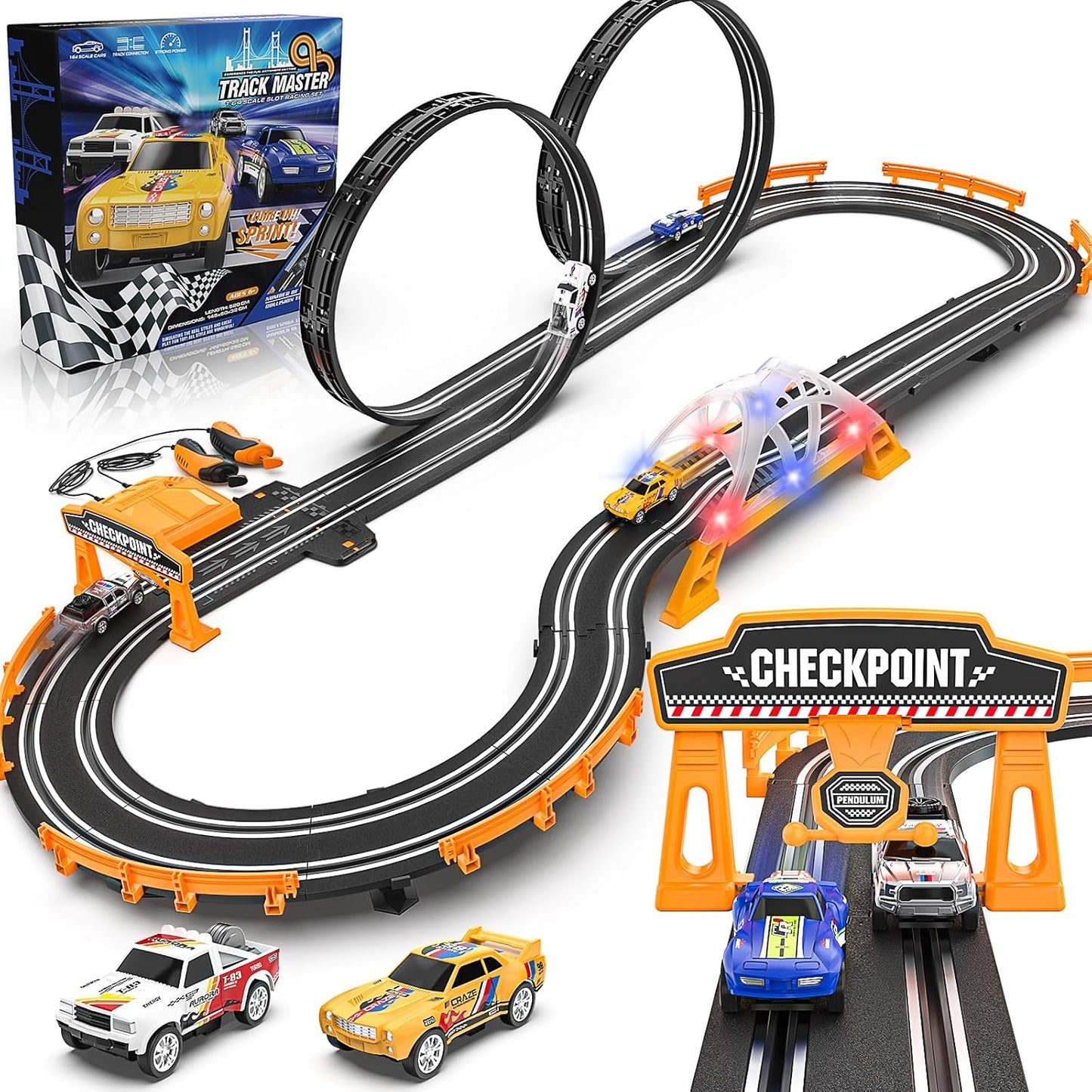 Track Master Slot Car Race Track Sets for Boys 76