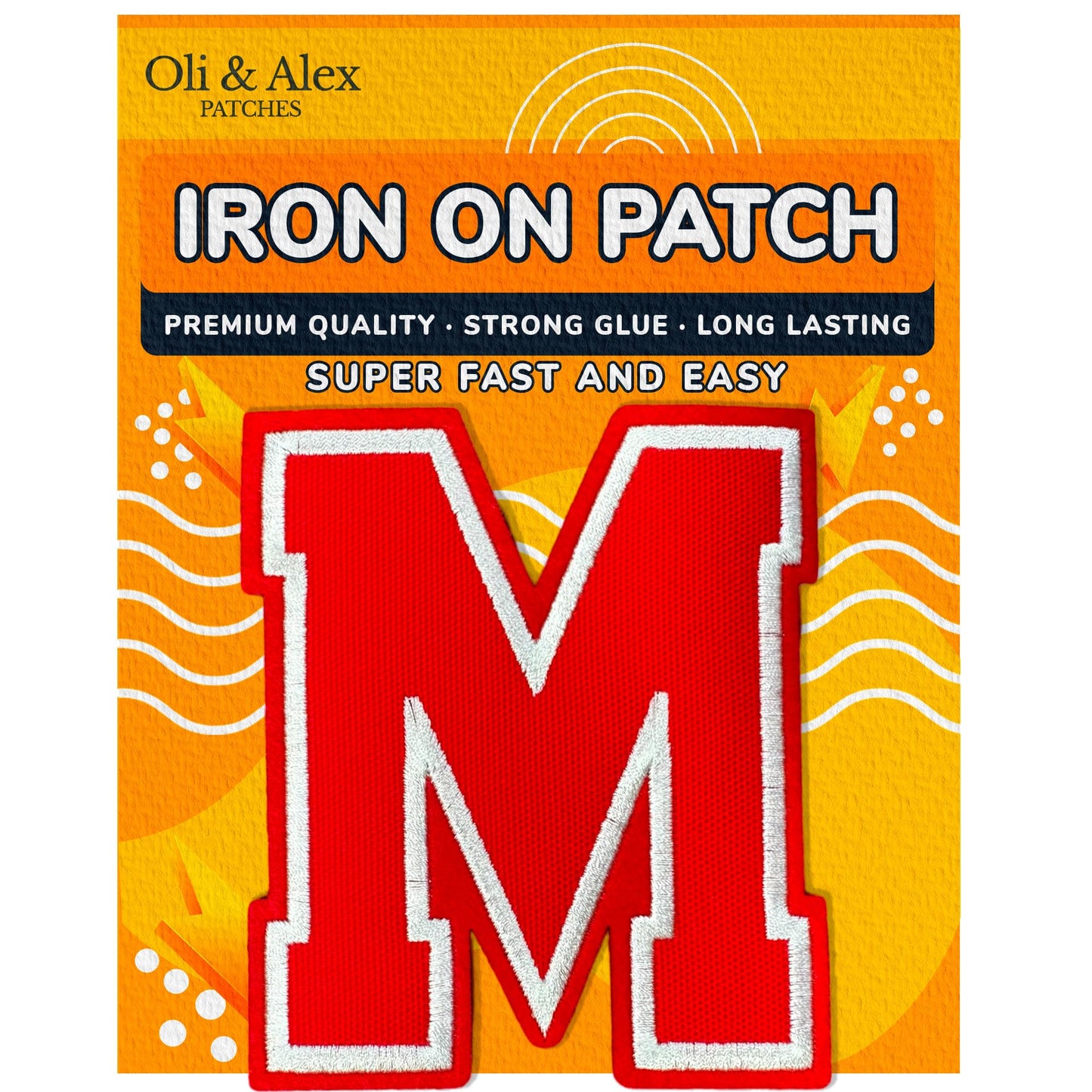 Iron On Letters Patches Premium Quality - Letter for Clothing - Varsity Patch Transfer for Clothes - Embroidered Letters Patches for Jersey Jackets - Sew on Appliques Red BST220