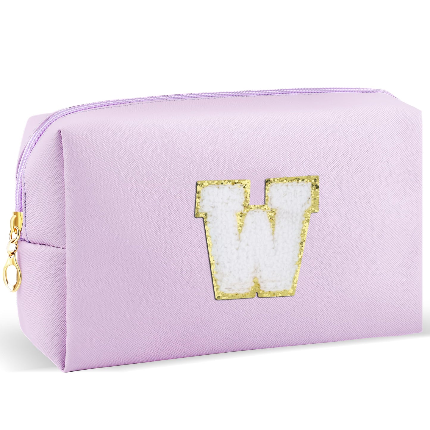 URSKYTOUS Gifts for Girls Initial Makeup Bag Personalized Cosmetic Bag with Zipper Cute Travel Toiletry Bag Waterproof PU Preppy Makeup Pouch Birthday Gift for Teen Girls Women(Blue P) BST326L