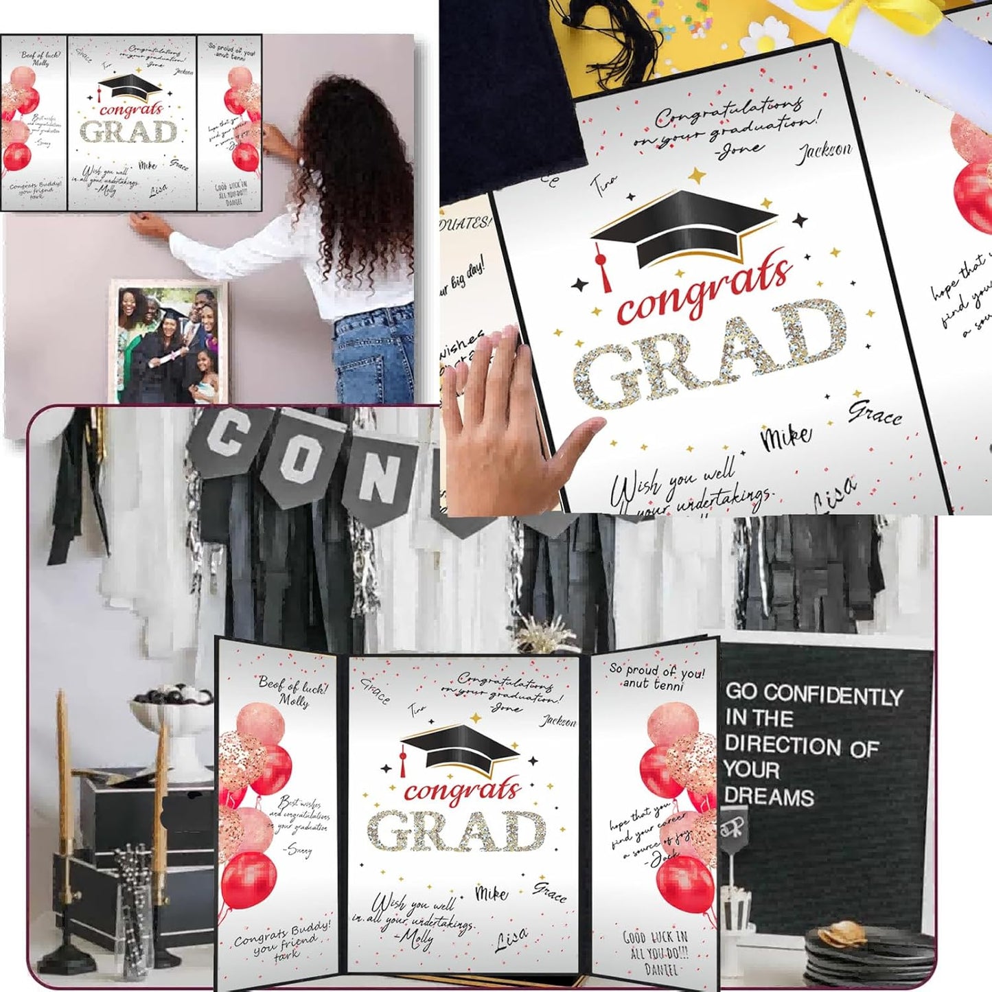 SIHPTO Graduation Guest Book 2026 College Graduation Party Decorations,Red Graduation Signature Book,Class of 2026 Congrats Grad Guest Book Alternative, Graduation Gifts for Her Him BST326L