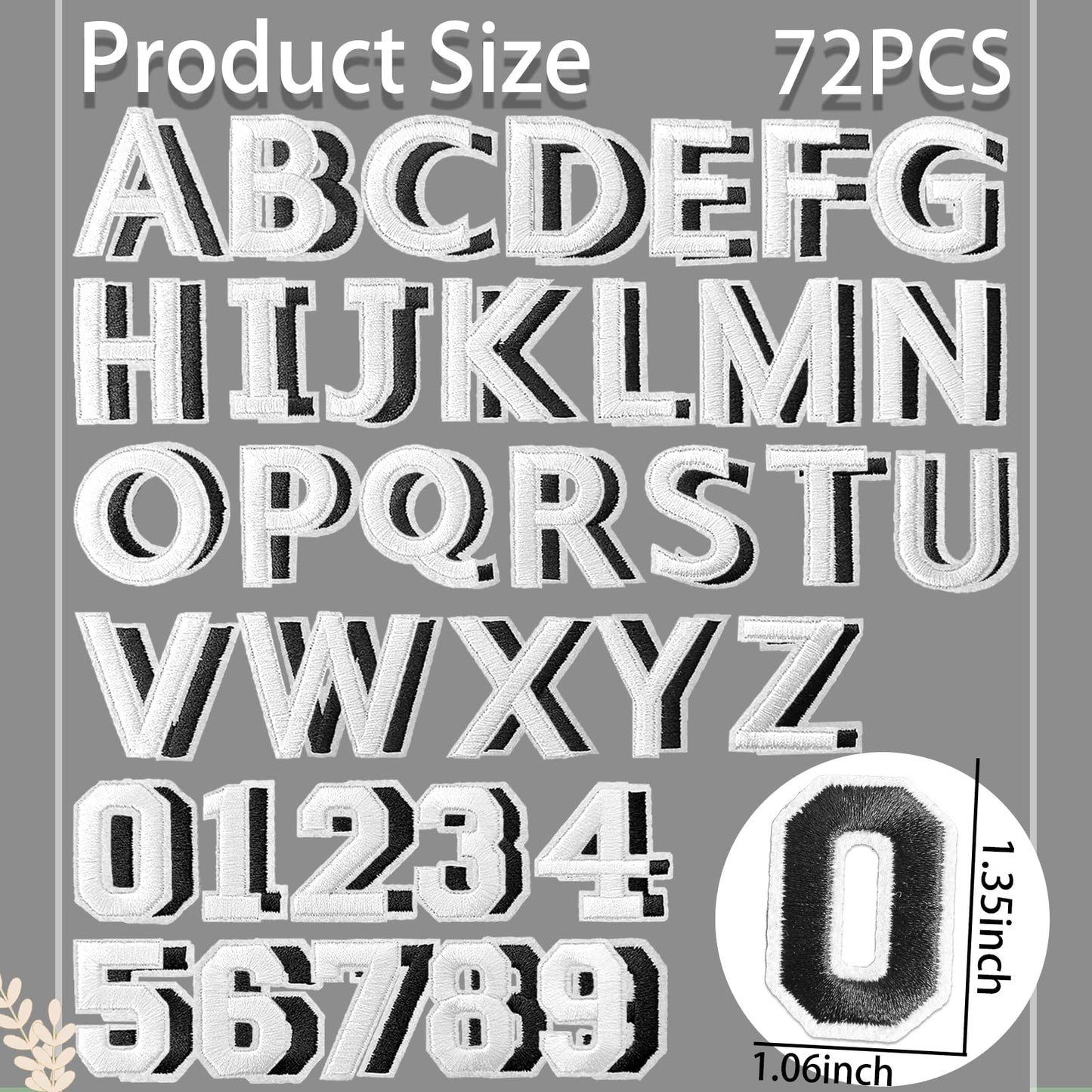 72Pcs Iron on Number and Letter Patches, Numbers 0-9, Letters A-Z Embroidered Applique Patches for Clothes, Skirts, Hats, Socks - Black BST220