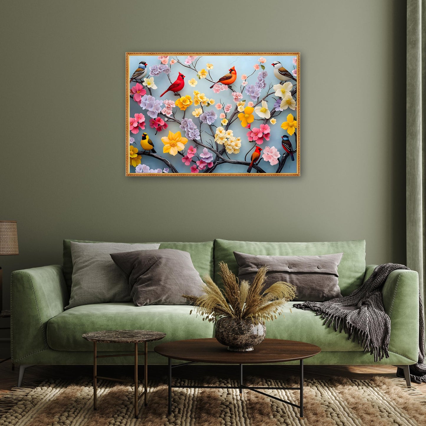 Puzzles for Adults 1000 Pieces, Flower Mosaic Jigsaw Puzzles - Hummingbird in Blossom, Piece Relax Puzzles for Family WN420