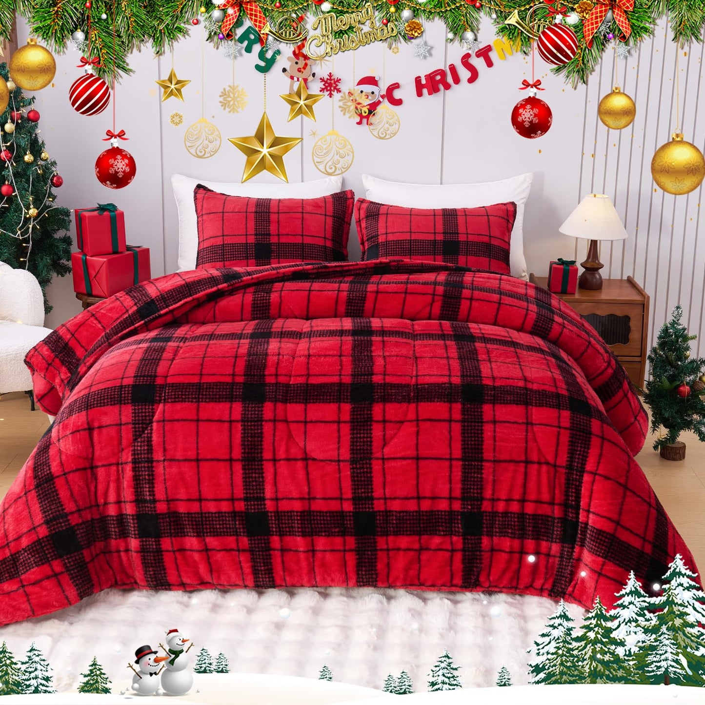 YIYEA Fluffy Queen Size Comforter Set, Luxury Faux Fur Comforter, Ultra Soft Plush Fuzzy Velvet Bedding Comforter Sets for Fall Winter, Cozy Warmth, No Shedding, 3PC, Queen, Light Grey BST326H