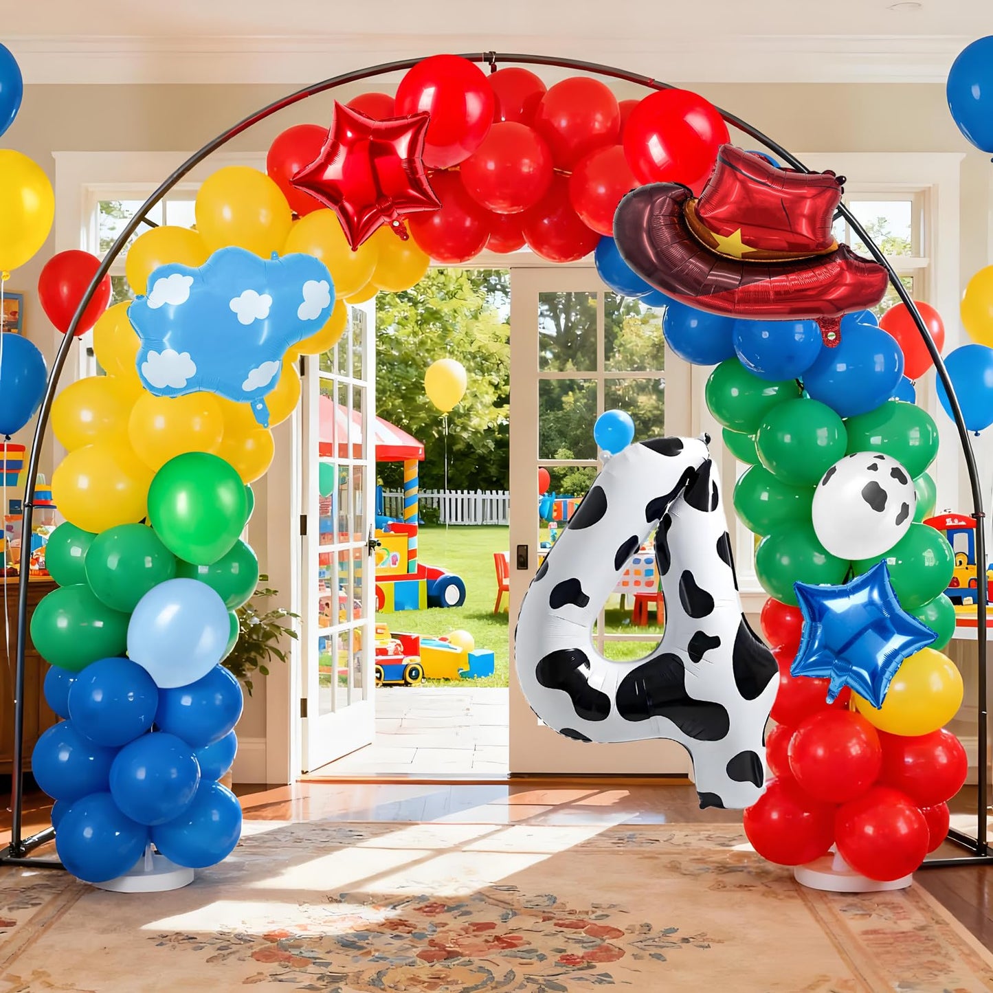 11-Pack Cowboy Theme Balloon Set, Farm Theme Decorations, Balloons with Hats and Clouds, Boys and Girls Birthday Party Supplies (1) BST202