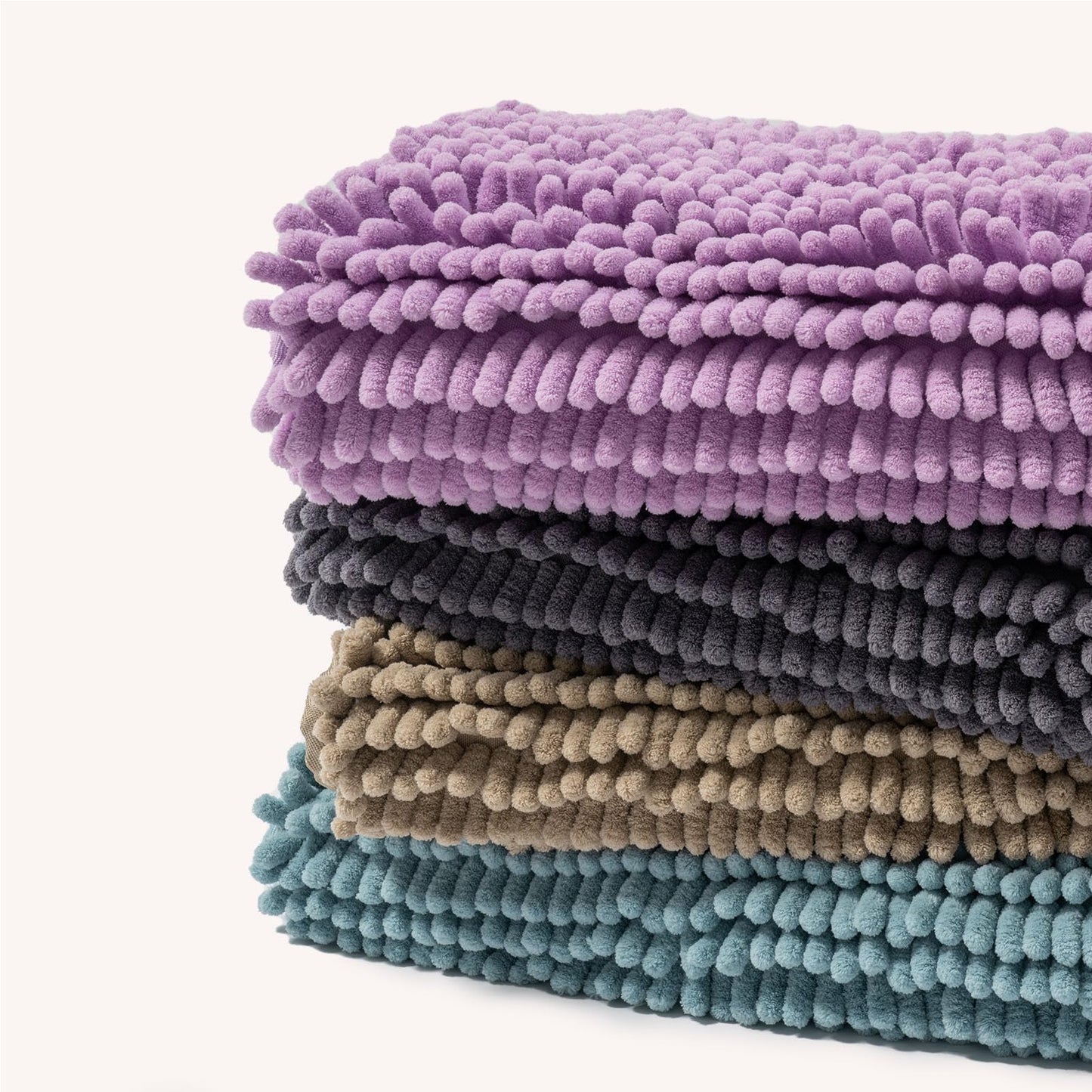 FRESHMINT Chenille Bathroom Rugs Mat 24"x17", Non-Slip Bath Mat for Bathroom Floor & Bathtub, Washable Soft Shower Shag Bath Rugs, Fluffy Thick Water Absorbent Microfiber Shower Mat, Sage Green BST220