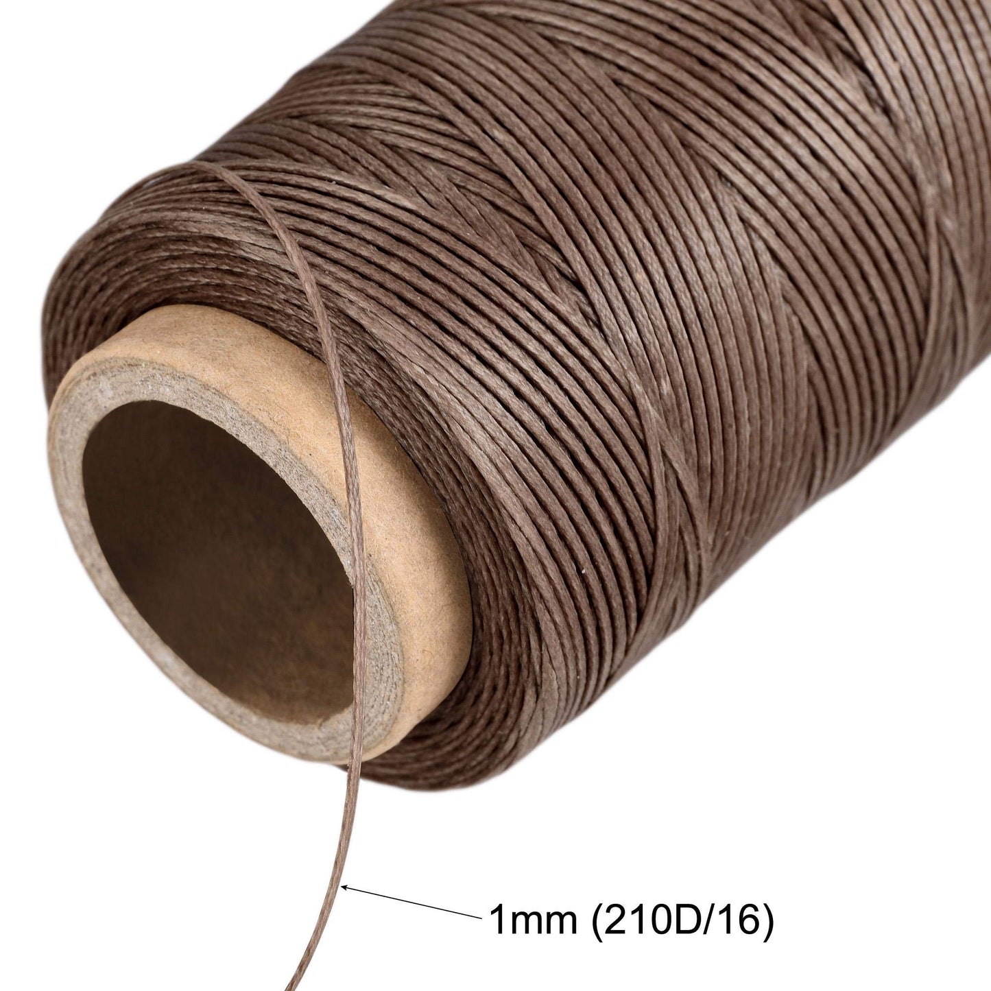 uxcell Leather Sewing Thread 186 Yards 210D/1mm Polyester Waxed Cord for Manual Sewing, Wheat BST326H