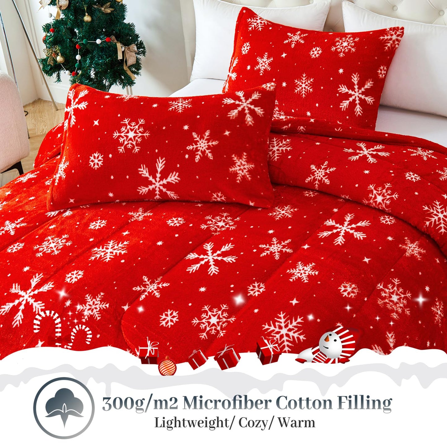 YIYEA Fluffy Queen Size Comforter Set, Luxury Faux Fur Comforter, Ultra Soft Plush Fuzzy Velvet Bedding Comforter Sets for Fall Winter, Cozy Warmth, No Shedding, 3PC, Queen, Light Grey BST326H