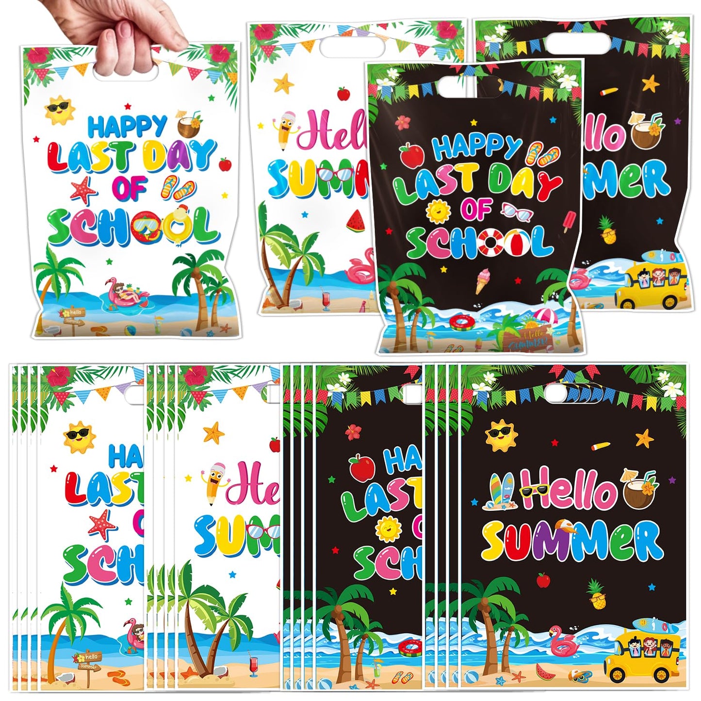 Falueqg Hibachi Party Decorations - 50 Pcs Hibachi Japanese Goodie Candy Gift Bags Fans Cherry Blossom Patterns Party Favors for Chinese Japanese Birthday Baby Shower Decor BST326H