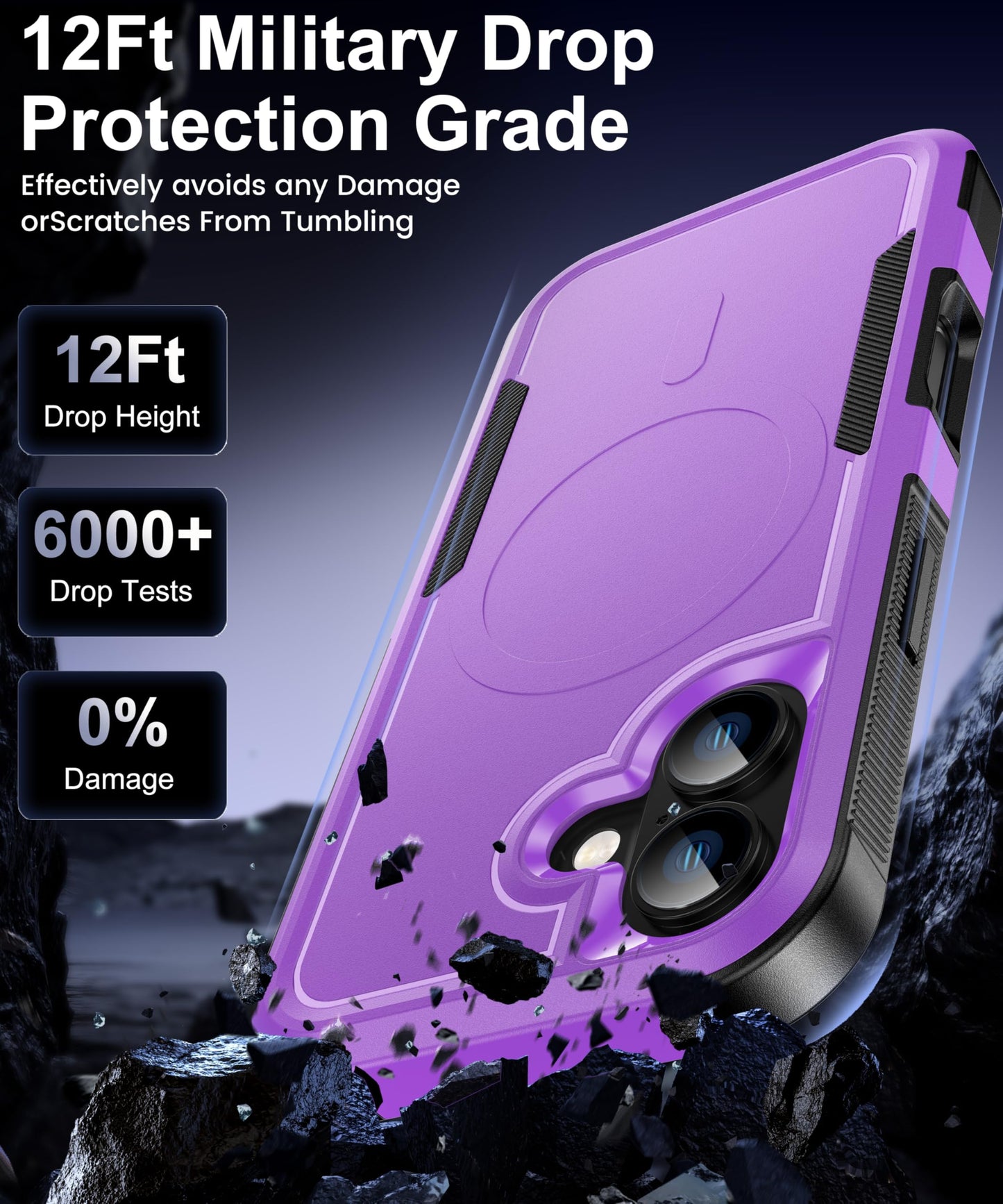 Magnetic for iPhone 17 Air Case [Compatible with MagSafe] [Shockproof] [Heavy Duty Protection] Pocket-Friendly & Tough Non-Slip Protective Phone Cover for iPhone 17Air 6.6", Black WN420