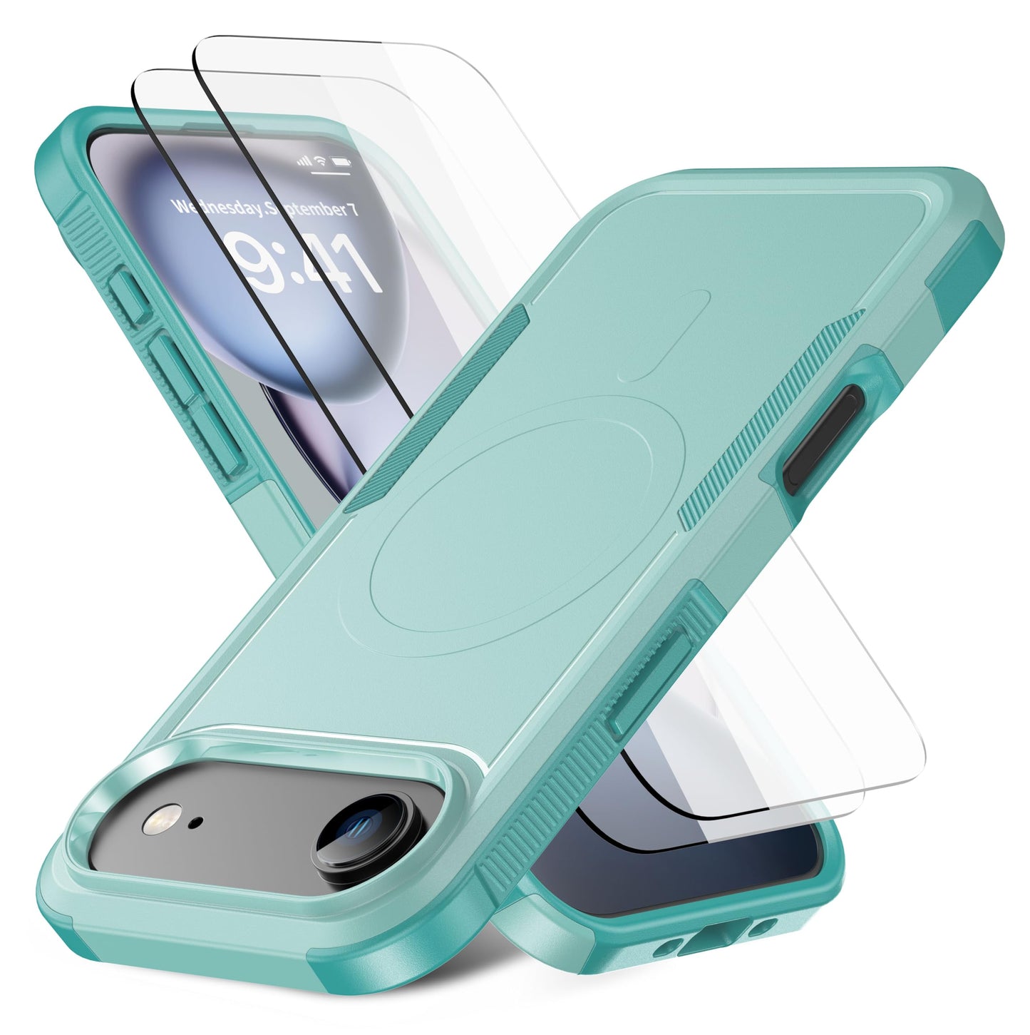Magnetic for iPhone 17 Air Case [Compatible with MagSafe] [Shockproof] [Heavy Duty Protection] Pocket-Friendly & Tough Non-Slip Protective Phone Cover for iPhone 17Air 6.6", Black WN420